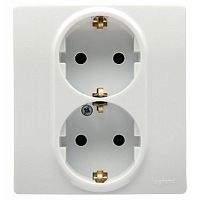 Розетка с заземлением Legrand Etika 1-м. 2 мод. белый картинка